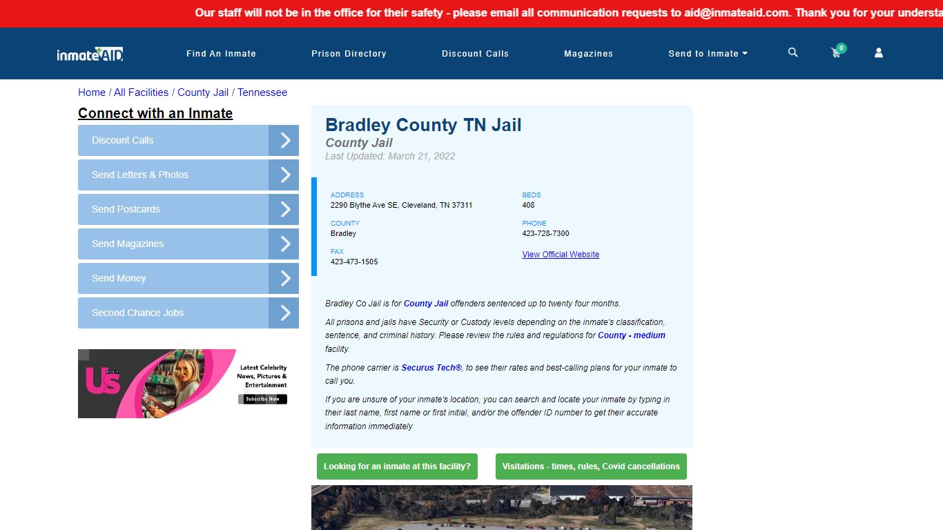 Bradley County TN Jail - Inmate Locator - Cleveland, TN